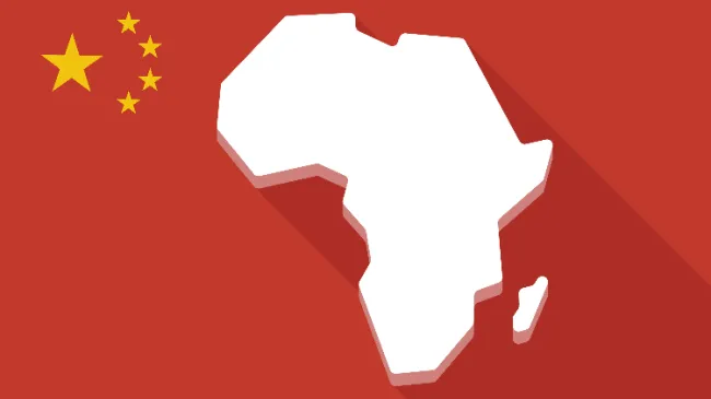 africa outline in chinese flag